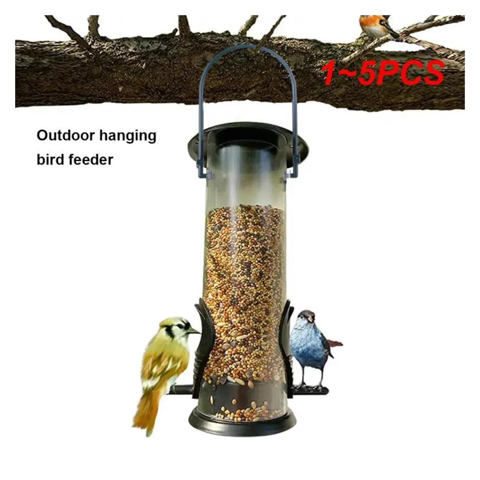 1~5PCS Vogel Feeder Outdoor Balkon Im Freien Hängenden Blei Hummingbird Pet Liefert Papagei Zubehör Vögel Trinker Vielseitige Vogelfutterstelle(Style A 4pcs)