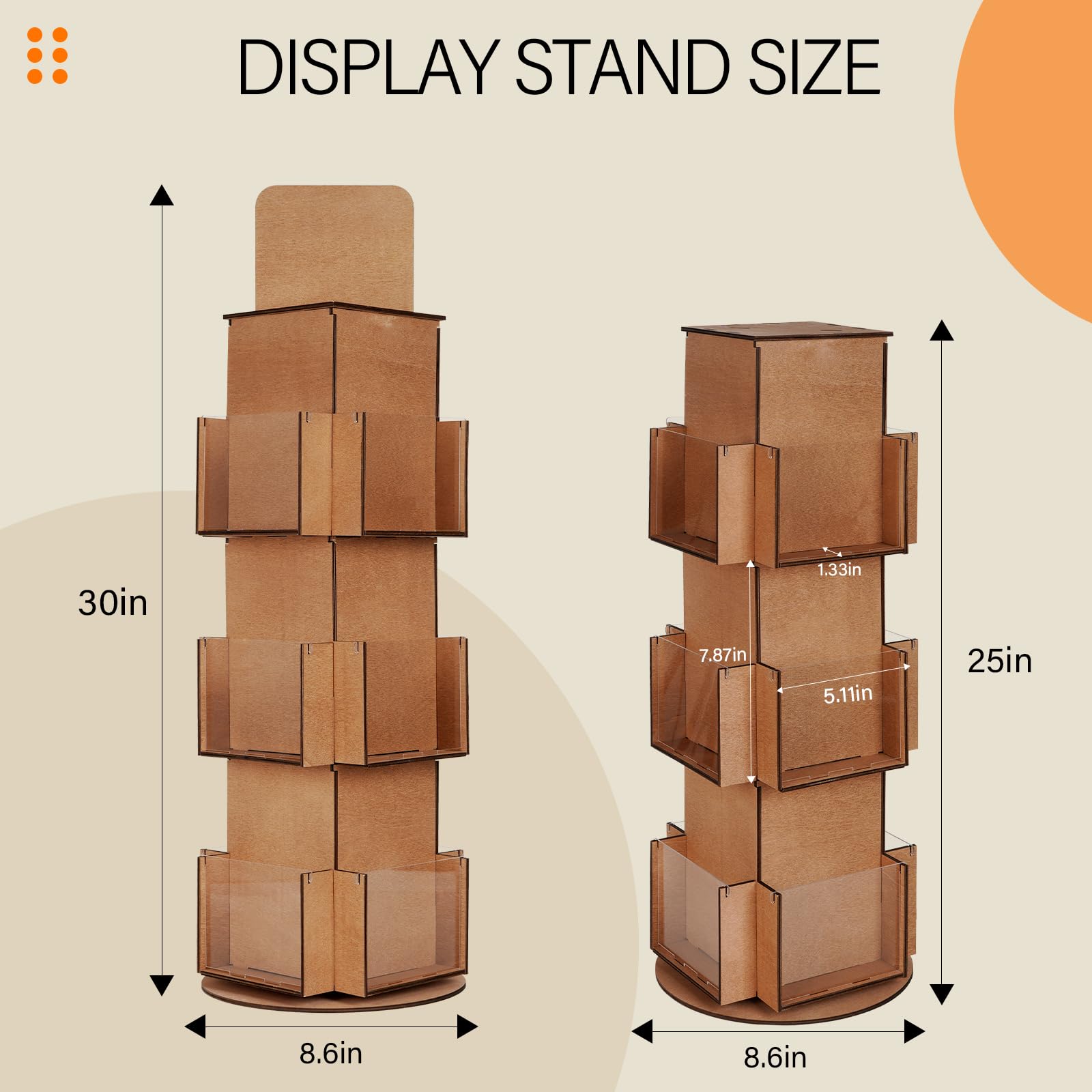 Postcard Display Rotating Display Stand Greeting Card Display Wooden ...