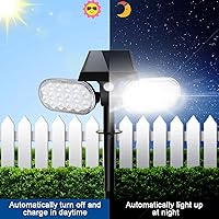 Vista 7 de Luces solares de movimiento al aire libre, reflector solar, modo de sensor de movimiento, luces de seguridad del atardecer al amanecer, focos