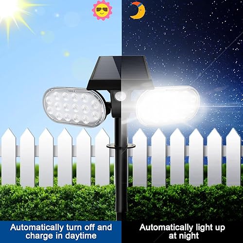 Miniatura 7 de Luces solares de movimiento al aire libre, reflector solar, modo de sensor de movimiento, luces de seguridad del atardecer al amanecer, focos de