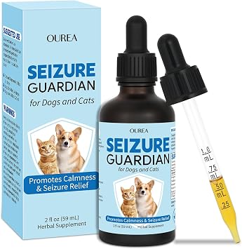 Yakucho Seizure Guardian for Dogs and Cats, Nervous System Support for Dogs and Cats, Supports Relaxation & Calm Behavior, Natural Herbal Formula, Easy to Use 59 mL