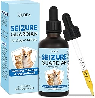 Yakucho Seizure Guardian for Dogs and Cats, Nervous System Support for Dogs and Cats, Supports Relaxation & Calm Behavior, Natural Herbal Formula, Easy to Use – 59 mL