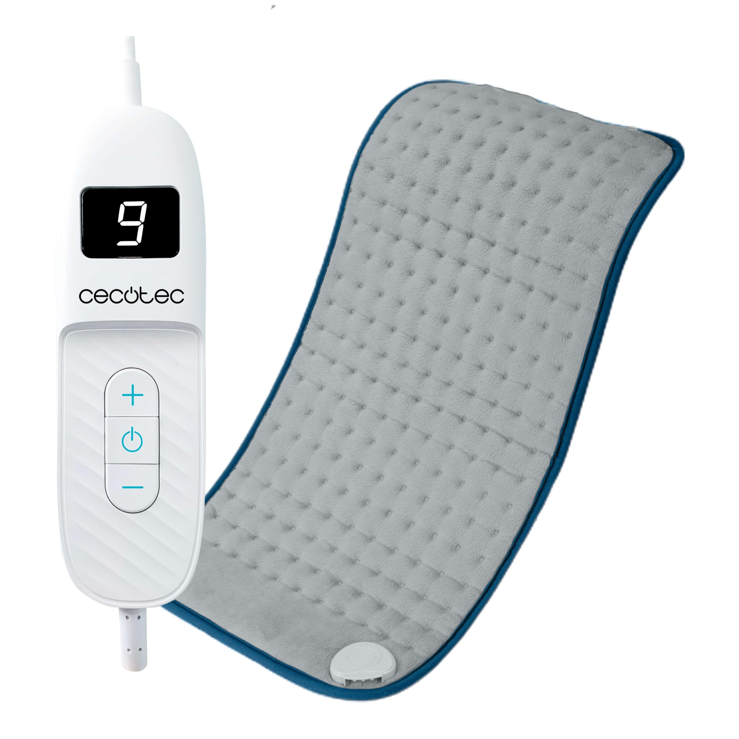 Cecotec Almohadilla Eléctrica HeatConfort 6000 ThermalPad. Almohadilla térmica 30x60 cm ideal para alivio lumbar, cuello y hombros, con ajuste de temperatura y material suave.