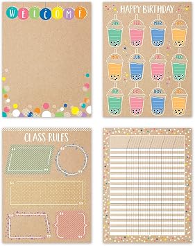CTP Krafty Pop Classroom Essentials 4-Chart Pack Creative Teaching Press 10898