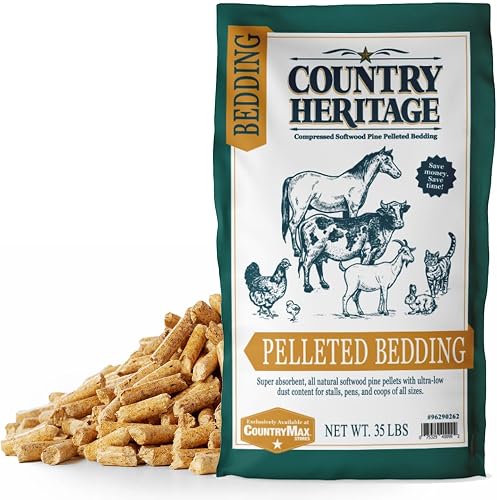CountryMax Pine Pellet Bedding 35LB - Low Dust Super Absorbent for Chicken Coops, Horse Stalls & Small Animals CountryMax Pine Pellet Bedding 35LB - Low Dust Super Absorbent for Chicken Coops, Horse Stalls & Small Animals