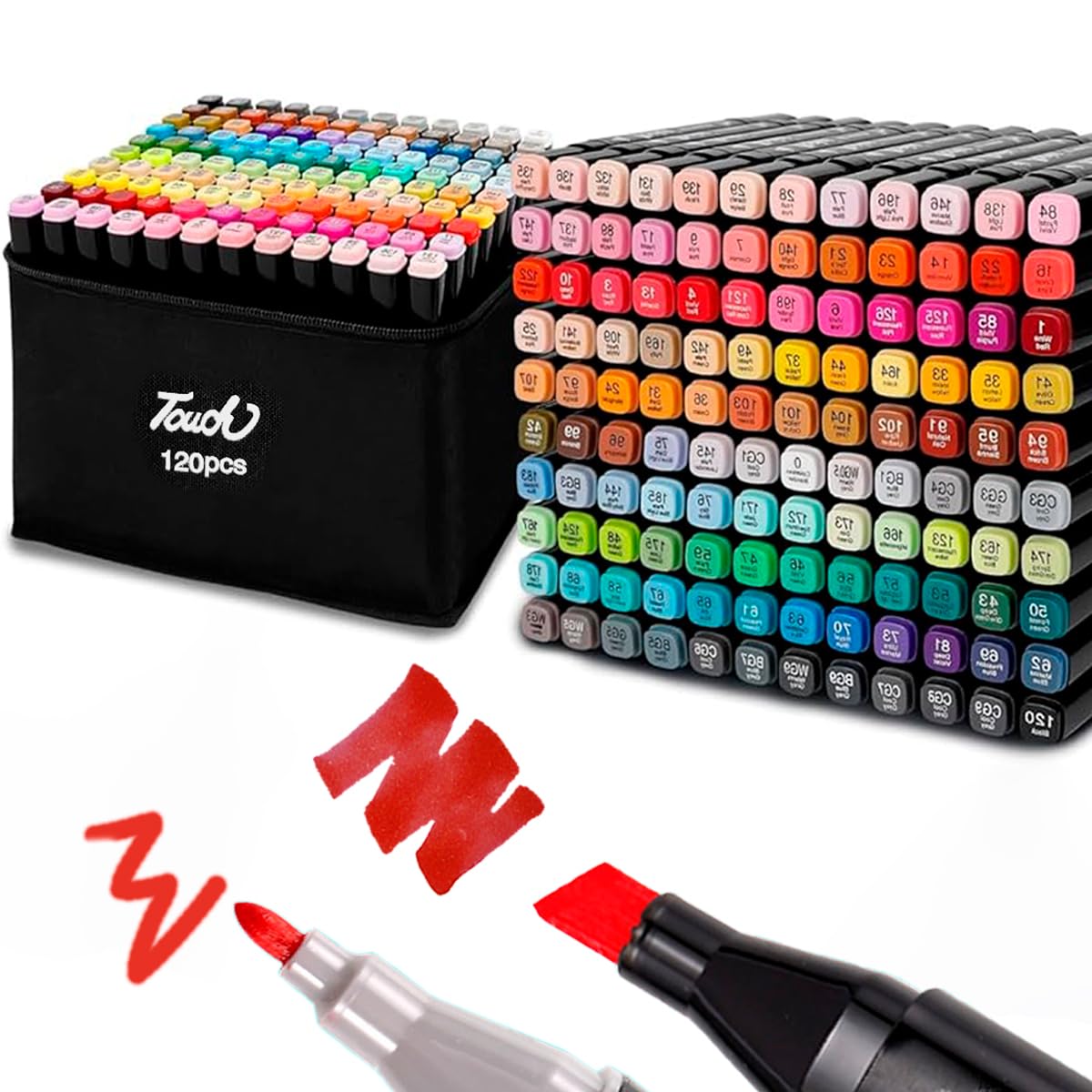 Kit 120 Canetas Para Colorir Desenho Profissional Codificado por Cor Marcador Artistico Para Adulto e Crianças Canetinha Colorir Com Suporte Estojo Para viagem E Presente Ponta Dupla TikTok