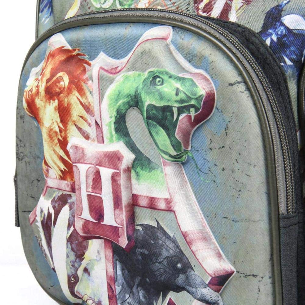 Artesania Cerda Mochila Escolar 3d Harry Potter Hogwarts Zaino, 41 cm, Grigio (Gris)