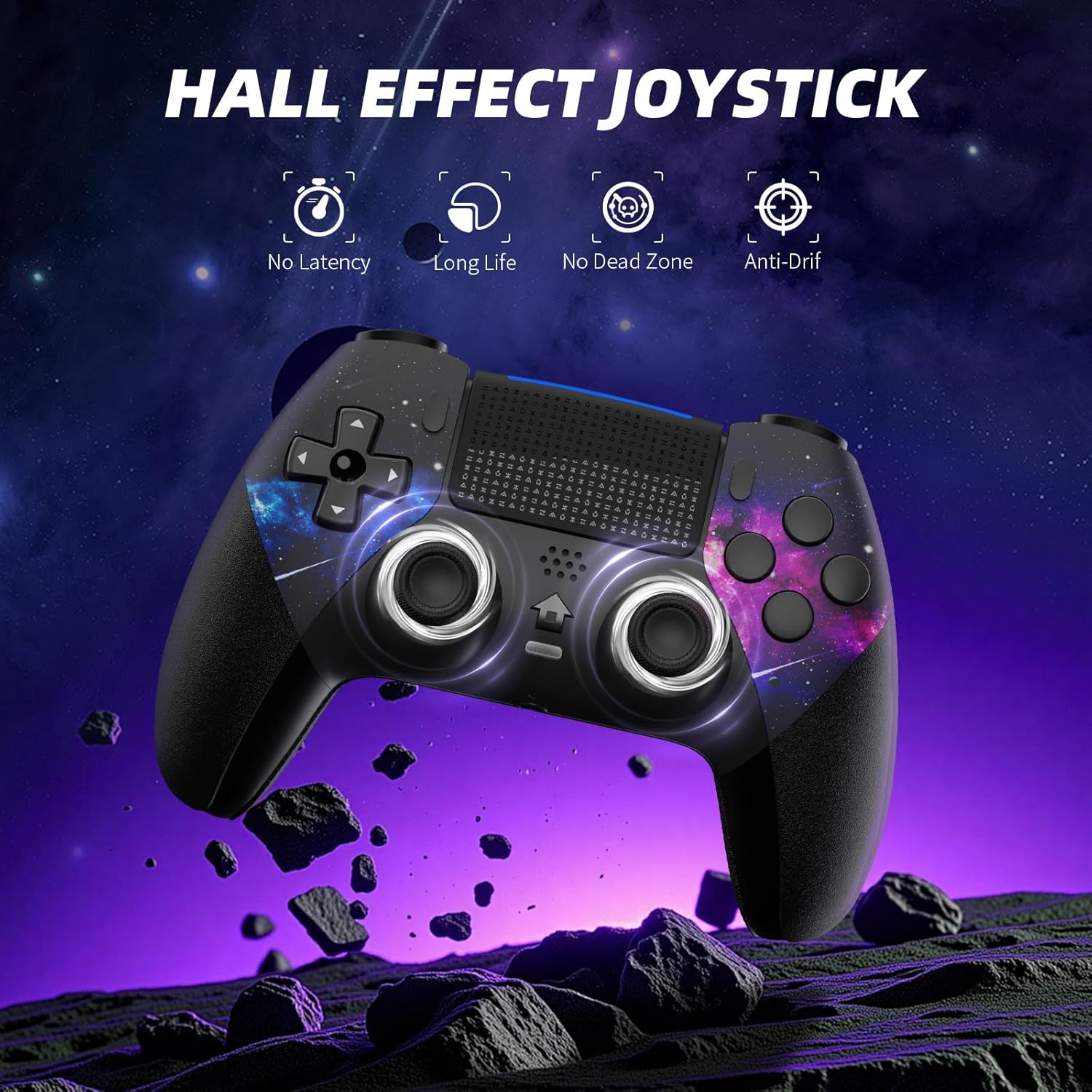 AceGamer Wireless Controller for PS5/Pro/Slim/Windows PC, Hall Effect Joysticks, Macro/Turbo Function, Bluetooth Controller with 6-Axis Gyro/Dual Vibration/Touchpad/Speaker/3.5mm Audio Jack!