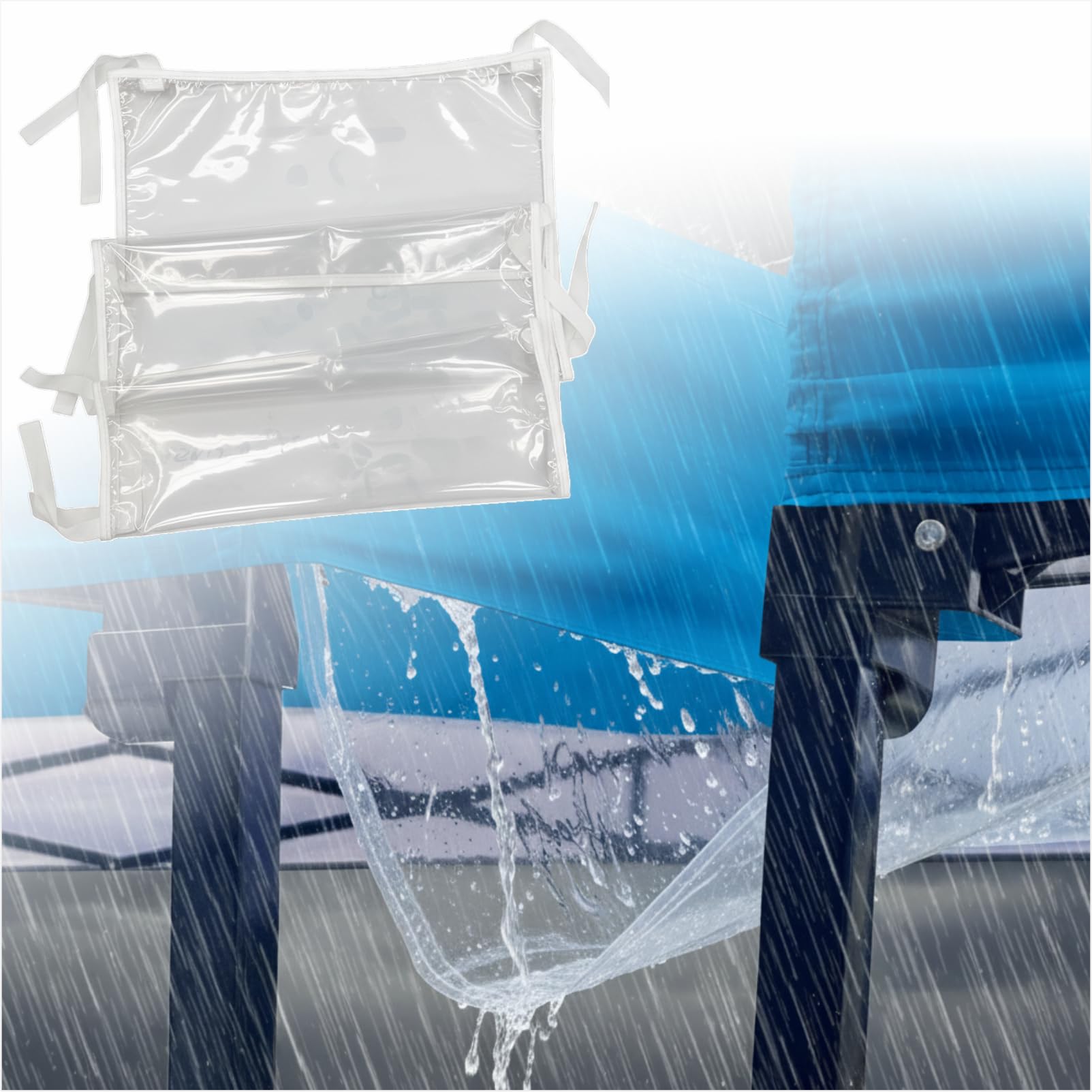 Rain Gutter for Pop Up Canopy - 10ft/40ft Canopy Tents Gutter, Easy-Drain Replacement Accessory for Outdoor Events, 1Pcs (Transparent, 10ft)