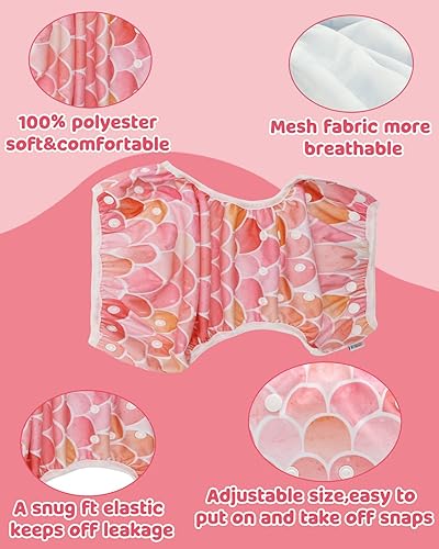 Miniatura 3 de ALVABABY Pañales de natación para bebé, 3 unidades, talla única, reutilizables, lavables y ajustables, para clases de natación y regalos de baby