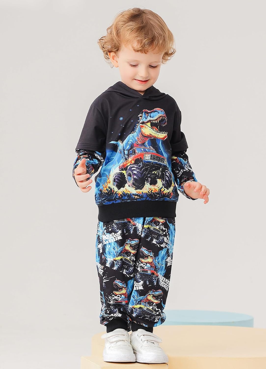 Boys Hoodie Pant Set Graphic Print Kids Sweatshirt