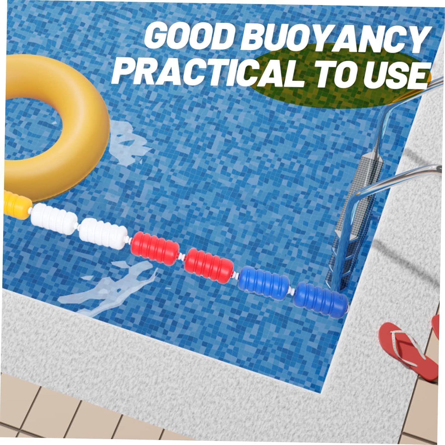 Pool Safety Divider Float Line Buoy for Swimming Pool Plastic Construction Easy to Use