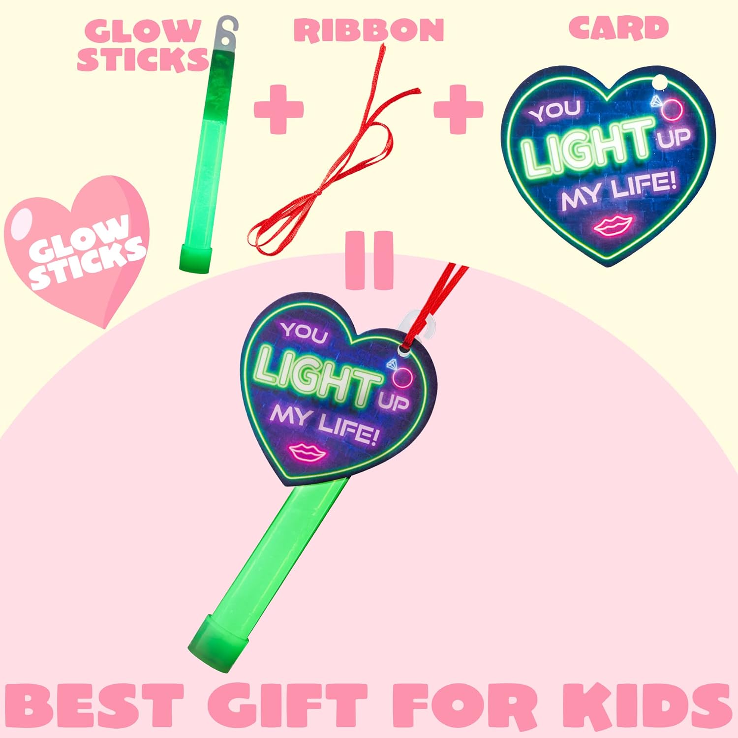 JOYIN 28 Packs Valentine's Day Gifts Cards with Ultra Bright Large Glow Sticks for Kids, Waterproof Glow Sticks for Valentine's Party Favors, Valentines Classroom Exchange Toy, School Prizes