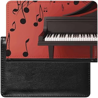 Music Note Piano Passport Holder Wallet Card Case Fashion Travel Passport Cover Documents Organizer ID Protector Holder Unisex-adult