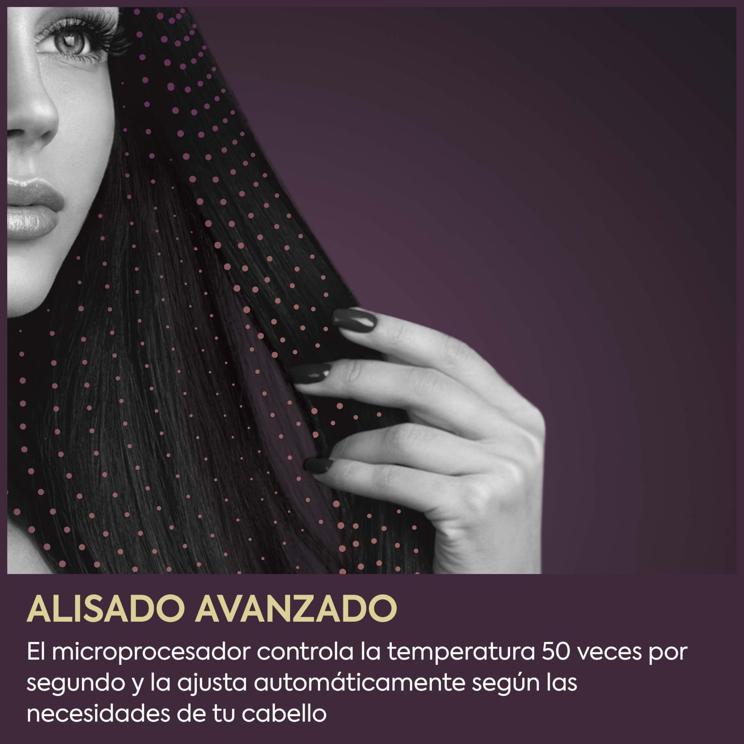 BaByliss Sensor Protect Plancha de Pelo Inteligente, Control de Calor Adaptativo, Placas de Titanio, Iones Antiencrespamiento, 5 Temperaturas (160–200°C), Calentamiento Rápido, ST491E