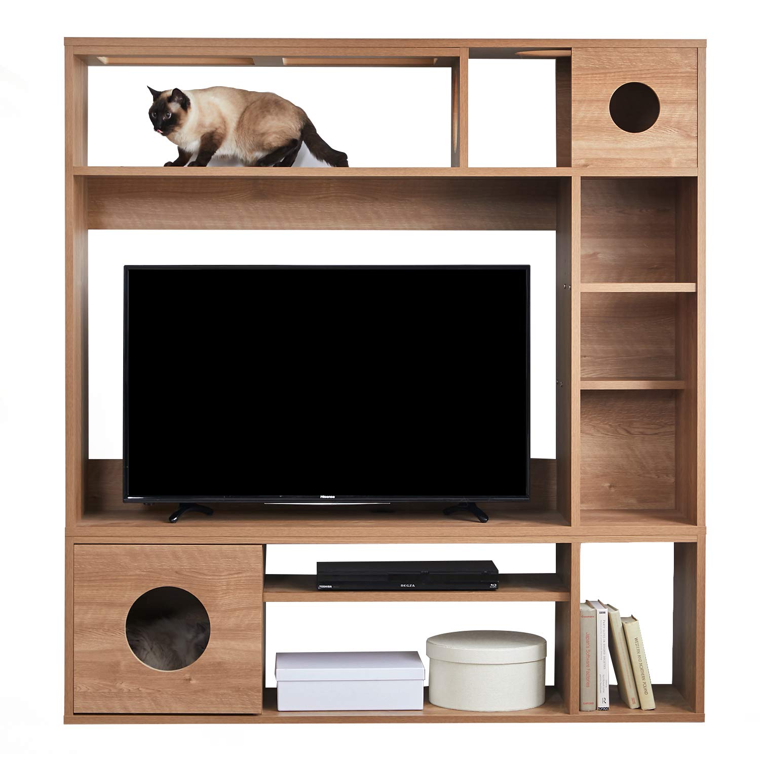 Amazon｜LOWYA ロウヤ 猫 家具 TVボード テレビ台 キャットタワー 壁面 