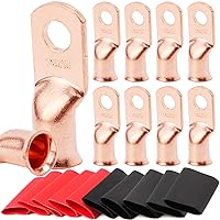 Vista 17 de TKDMR 6 terminales de batería de 4 AWG-3/8, terminales de alambre resistentes, terminales de anillo, extremos de cable de batería, terminales