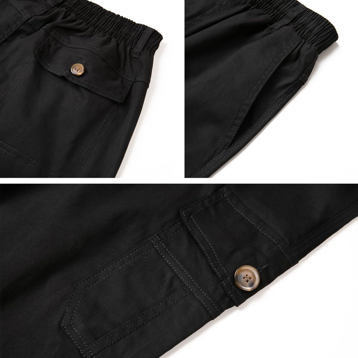 WZIKAI Mens Cargo Pants Elastic Waist Joggers for Men Workout Sweatpants Casual Long Trousers - Image 7