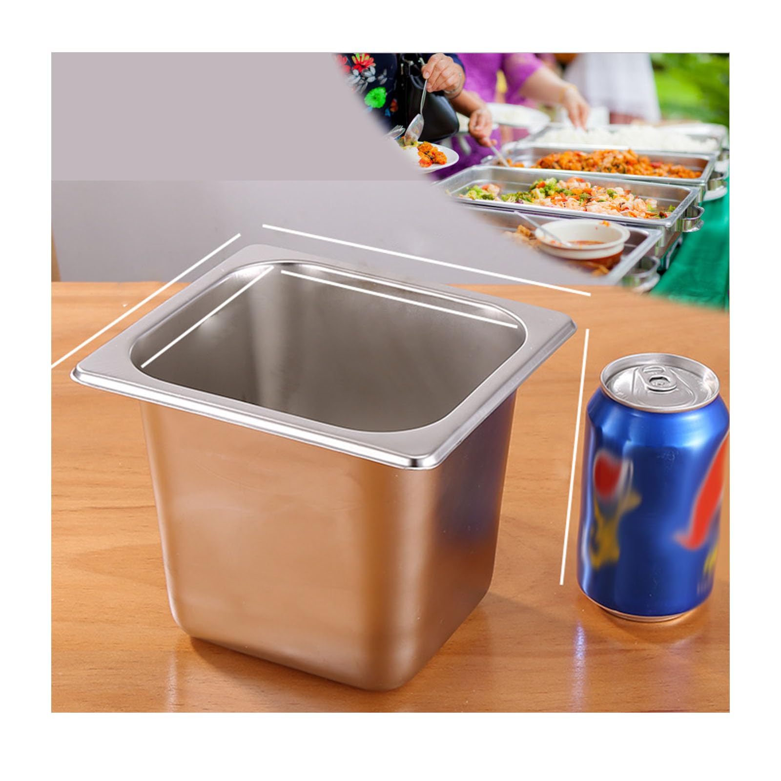 Gastro Behälter Zutatenbehälter,Edelstahl Beilagenbehälter Für Gastro Et Küche,Pizza Zutatenbehälter Mit Deckel,1/6（17.5 * 16.2cm）,15cm