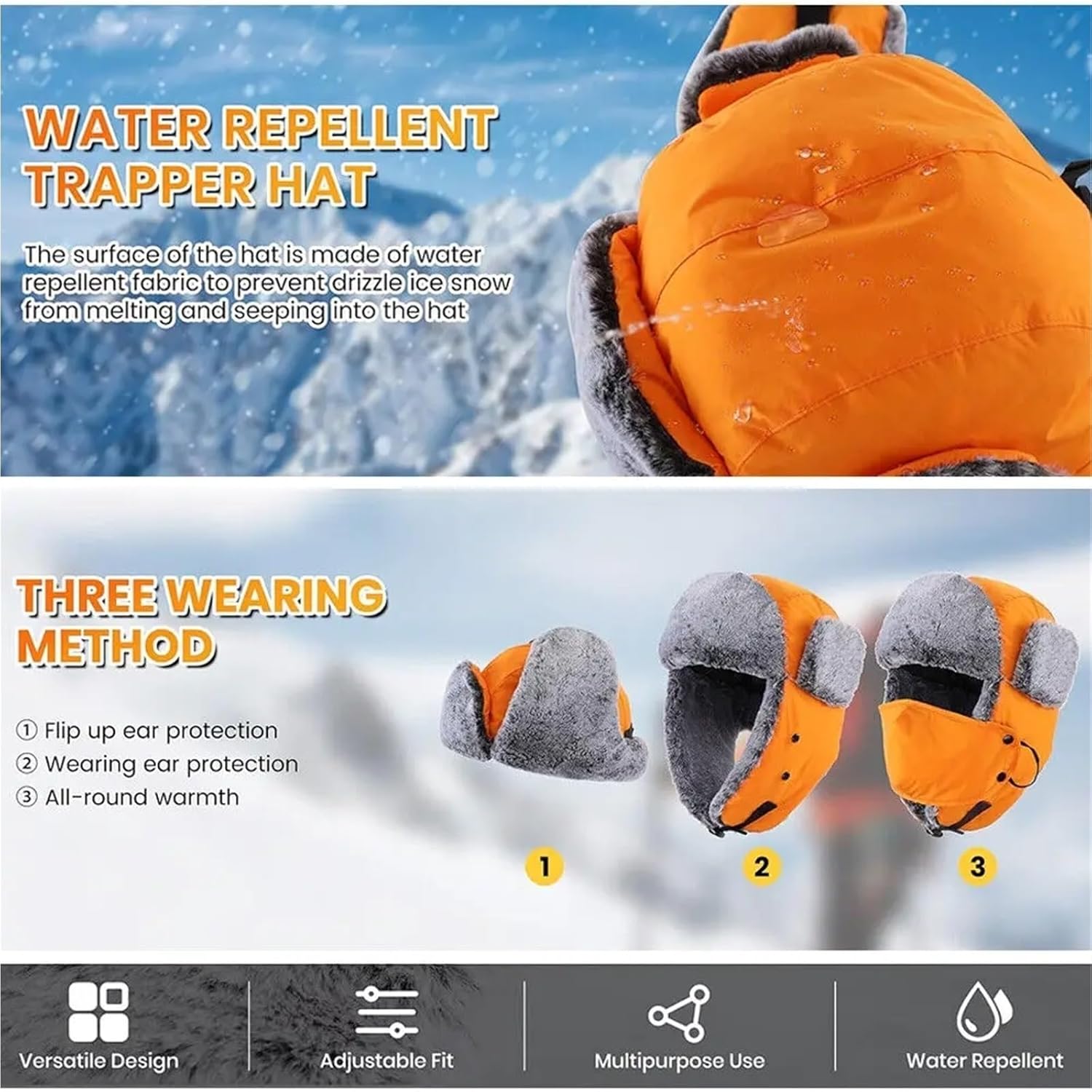 Trapper Hat Outdoor Windproof Earflaps Warm Hat Winter Snow Ski Lei Feng Caps for Women Men