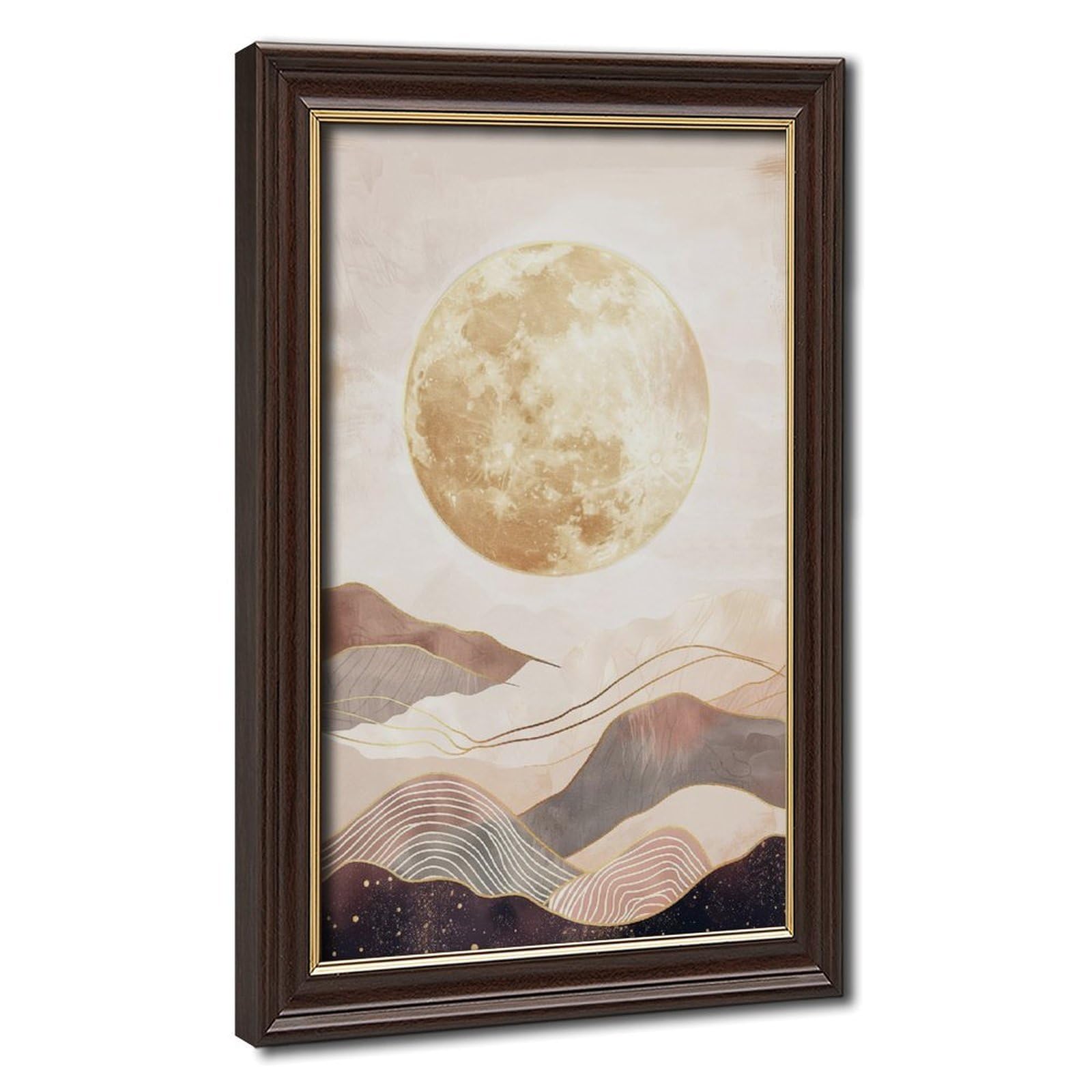 Bareronor Boho Moon Canvas Poster Bedroom Decor Landscape Office Room Decor Gift 8" L X 12" W