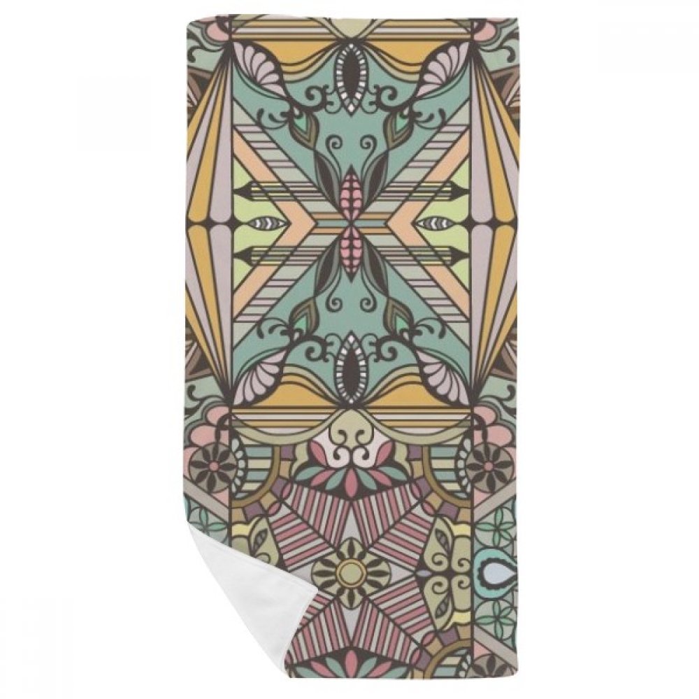 Serviette de bain doux Europe Rococo 35x70cm au design de lignes multicolores d'exception