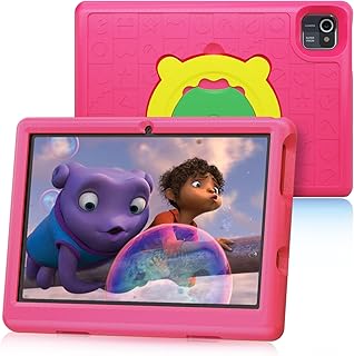 Kid Tablet 10 Inch, Android 10 Tablet Pc, 10.1'' HD IPS Display Tablet for Kids, Kidoz Pre Installed, Parental Control, 2GB RAM + 32GB ROM, Quad Core Processor, Wi-fi, Bluetooth, Kid-Proof Case(Pink)
