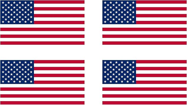 Rogue River Tactical 4 Pack USA American Flag Decal Bumper Sticker 5"x3"