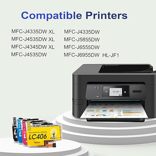 Miniatura 2 de Kingjet LC406 - Cartuchos de tinta de repuesto para cartuchos de tinta Brother LC406 LC406XL LC 406 XL compatibles con impresora Brother MFC-J4335DW
