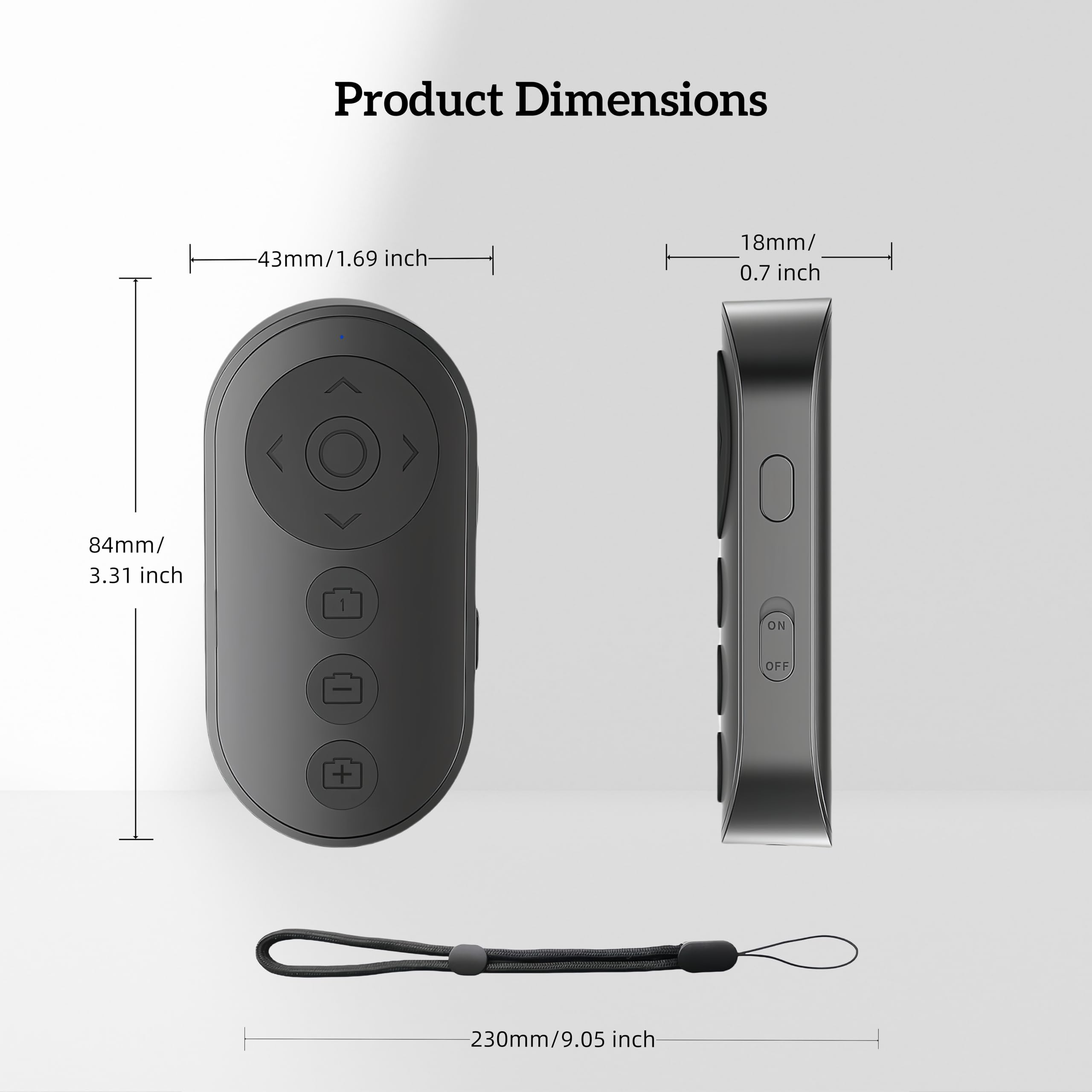 Déclencheur de caméra Bluetooth avec zoom, interrupteur avant/arrière, rechargeable pour iPhone et Android