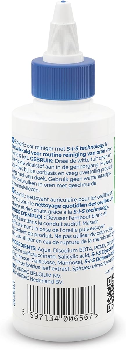 Virbac EpiOtic Cat and Dog Ear Cleaner Solution - Antibacterial and Anti-fungal Dog and Cat Ear Cleaner - 60ml — view 6