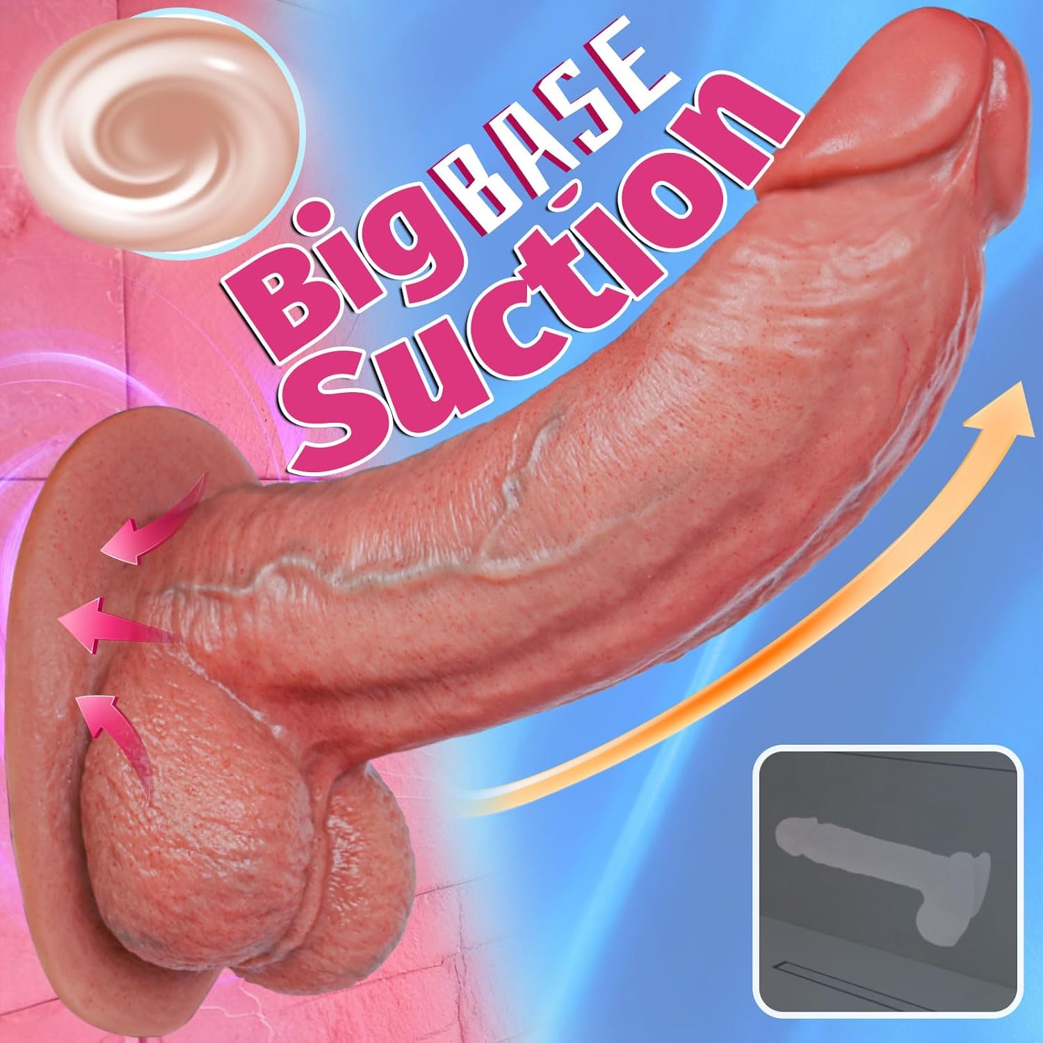11.2" Huge Thick Realistic Dildo - 2.9" Diameter 0° Silicone Real Skin Big Dildos Dual Density G Spot Anal Dildos with Strong Suction Cup, Giant Horse Dildo Anal Sex Toys for Women Men Couples