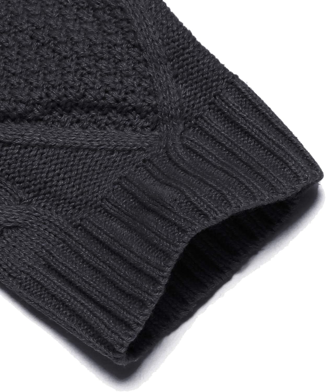 COOFANDY Mens Shawl Collar Cardigan Sweater Slim Fit Button Down Cable Knitted Sweater with Pockets - Image 7