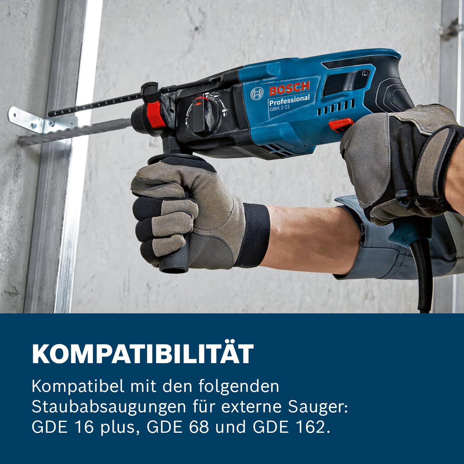 Bosch Professional GBH 2-21 Bohrhammer SDS plus 3x Drill Bit 6/8/10 mm Zusatzhandgriff Tiefenanschlag Handwerkoffer
