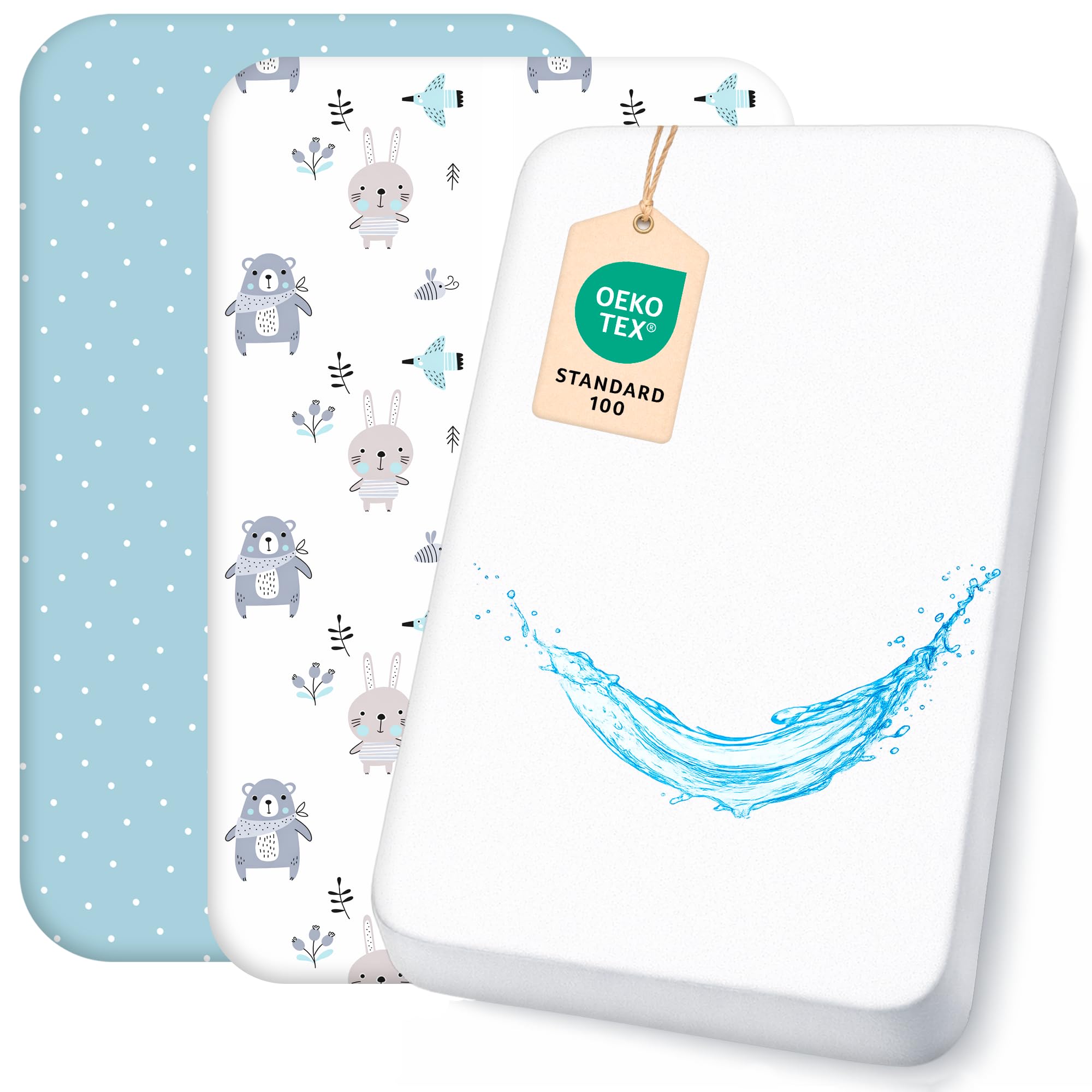 Protetor de colchão impermeável Lovely Hippo para cama de criança