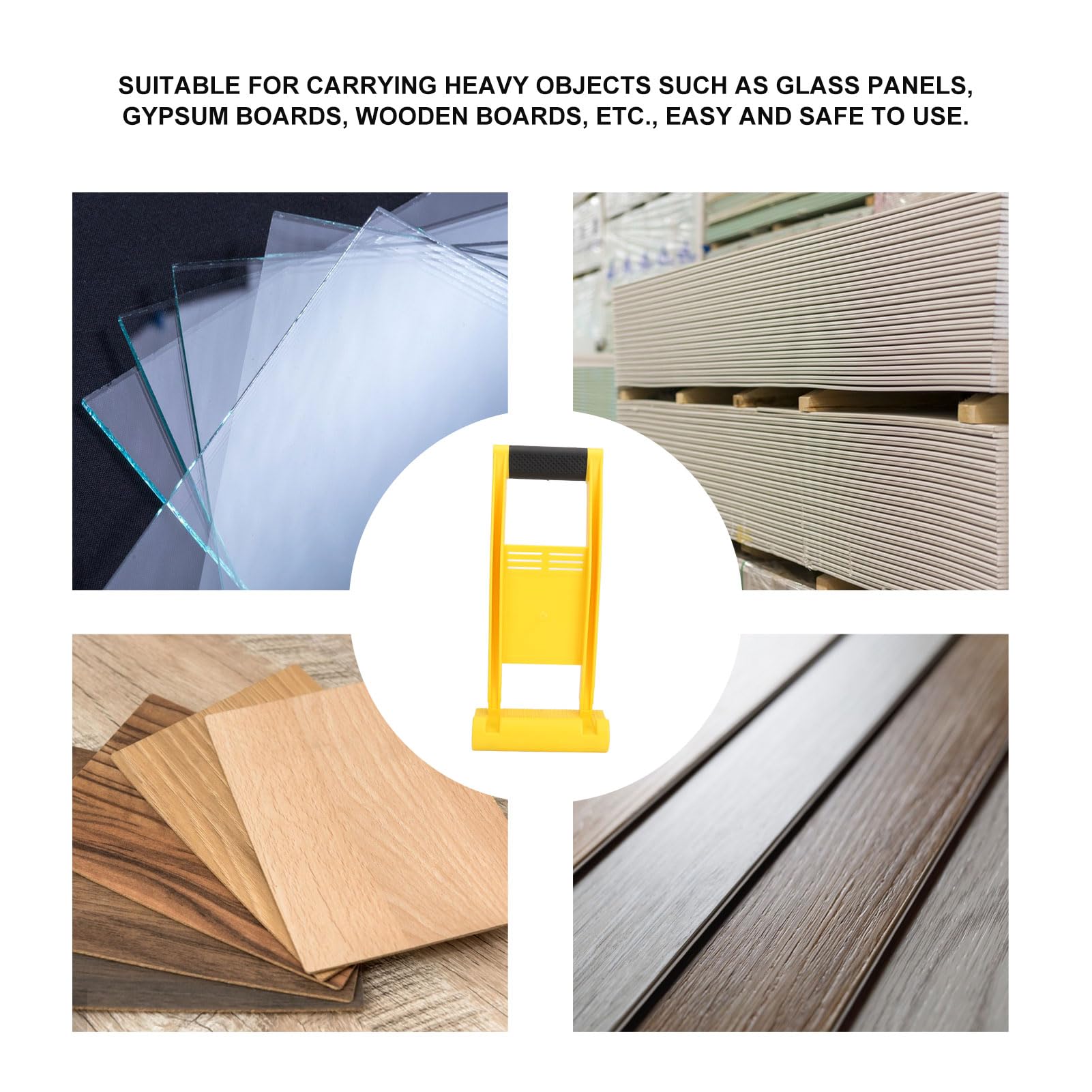 ANKROYU Drywall Carrier, ABS Panel Carrier Tool with Soft Rubber, Wear Resistant Plywood Carriers for Glass Boards, Gypsum Boards, Wooden Boards