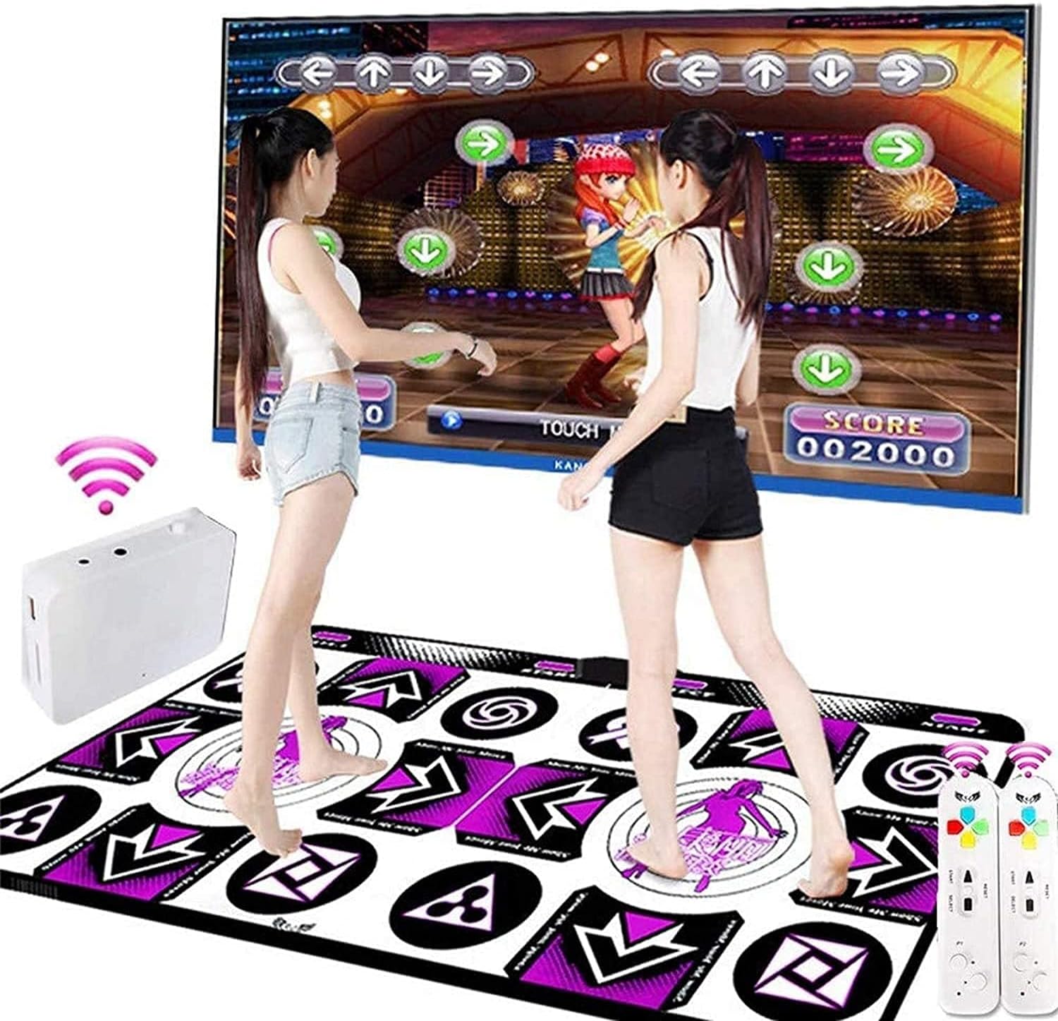 cxrcr 無線受信機を備えたワイヤレスダブルダンスマット テレビ Pc 男の子の誕生日プレゼント 新着 子供の誕生日プレゼント 英語osと互換性があり 目の調整