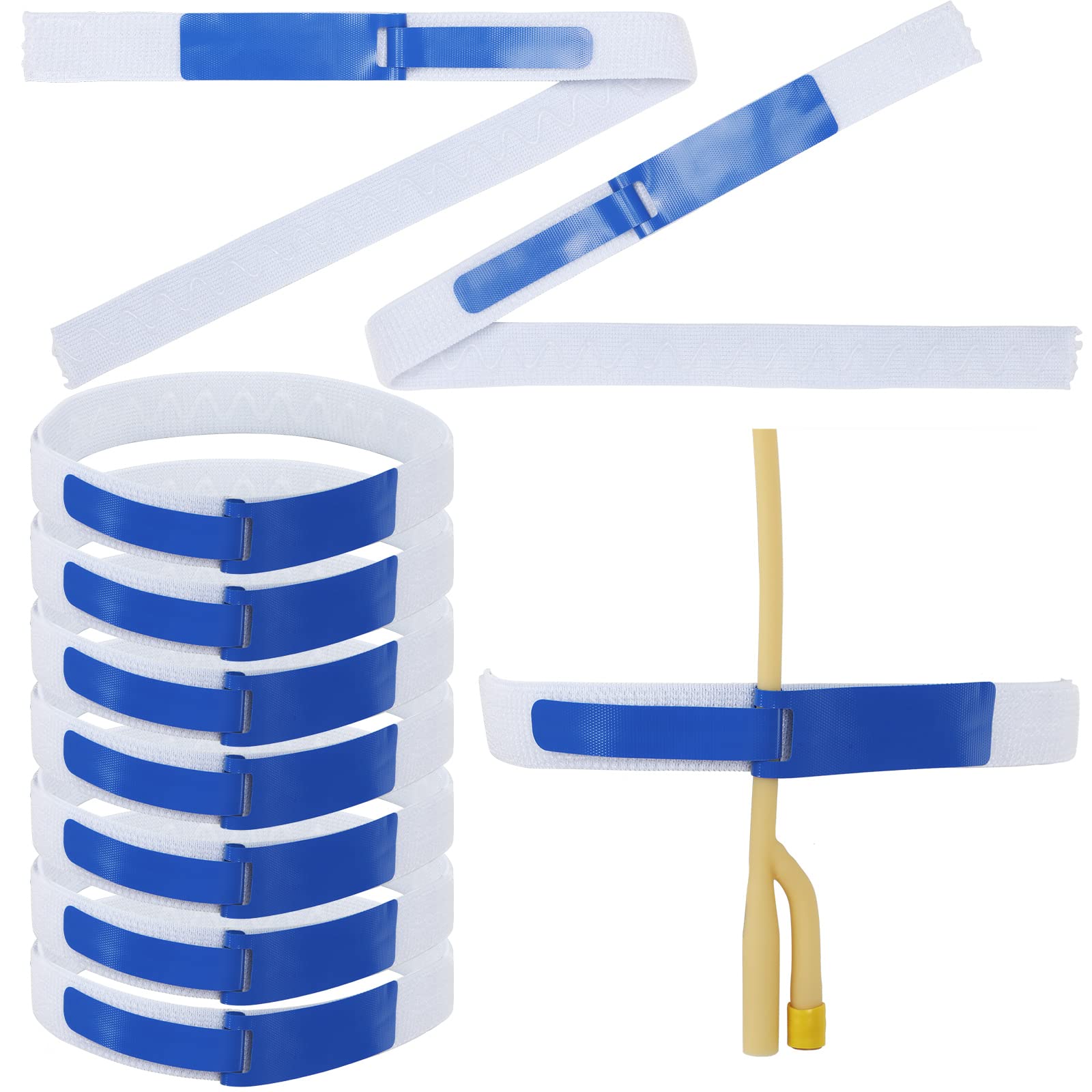 Sosation 10 Pack Foley Leg Strap Catheter Holder Anti Slip Urinary Legband Holder Catheter Supplies Leg Strap Anti Irritation Silicone Grip