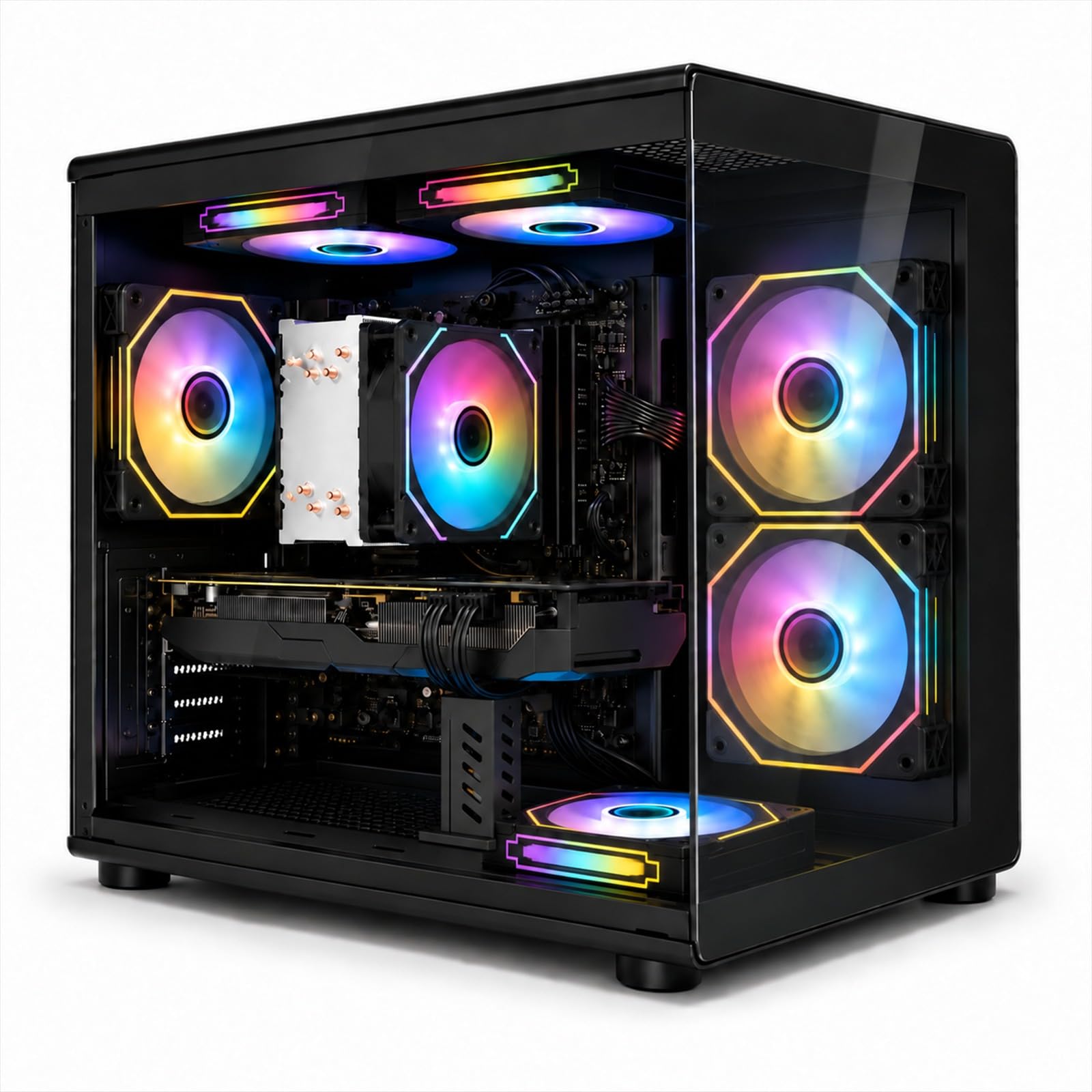 Photo 1 of OYCS Desktop PC, i7-7700, RX 580 8GB, 16GB RAM, 256GB SSD, WiFi 6, Black