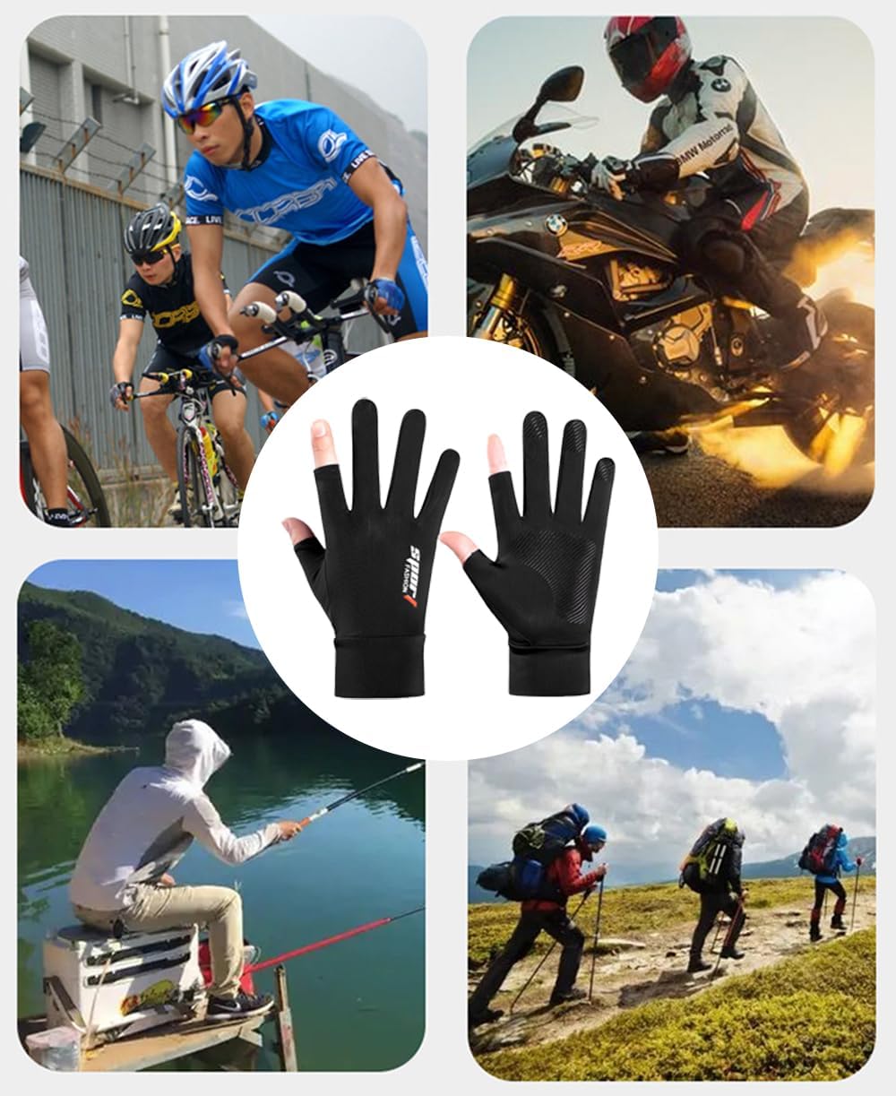 Men Summer Gloves UV Protection Driving Gloves Anti-Slip Touch Screen Gloves Outdoor Fishing Gloves - Image 7