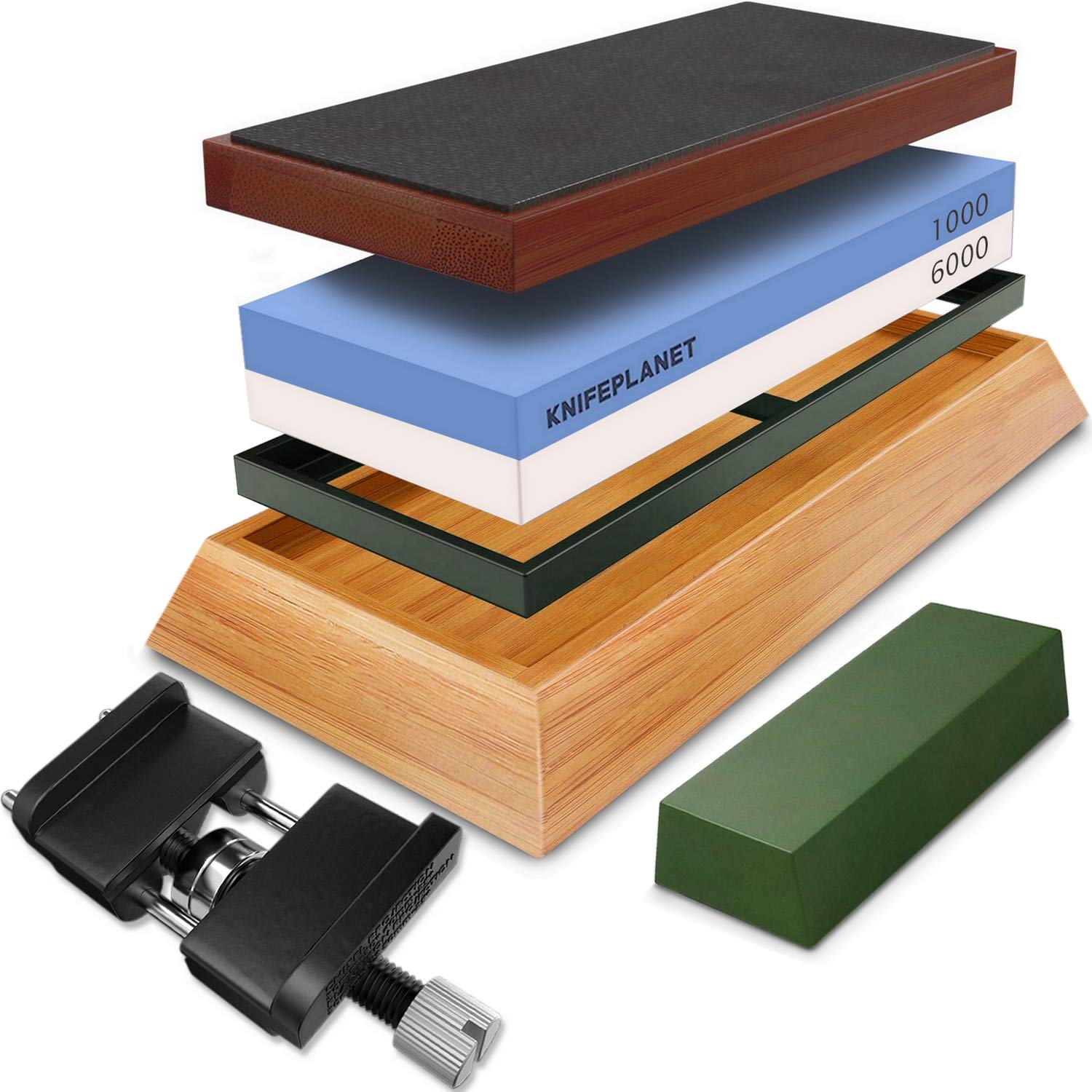 Buy PREMIUM WHETSTONE SET Dual Grit Stone SET 1000/6000 Bamboo Base