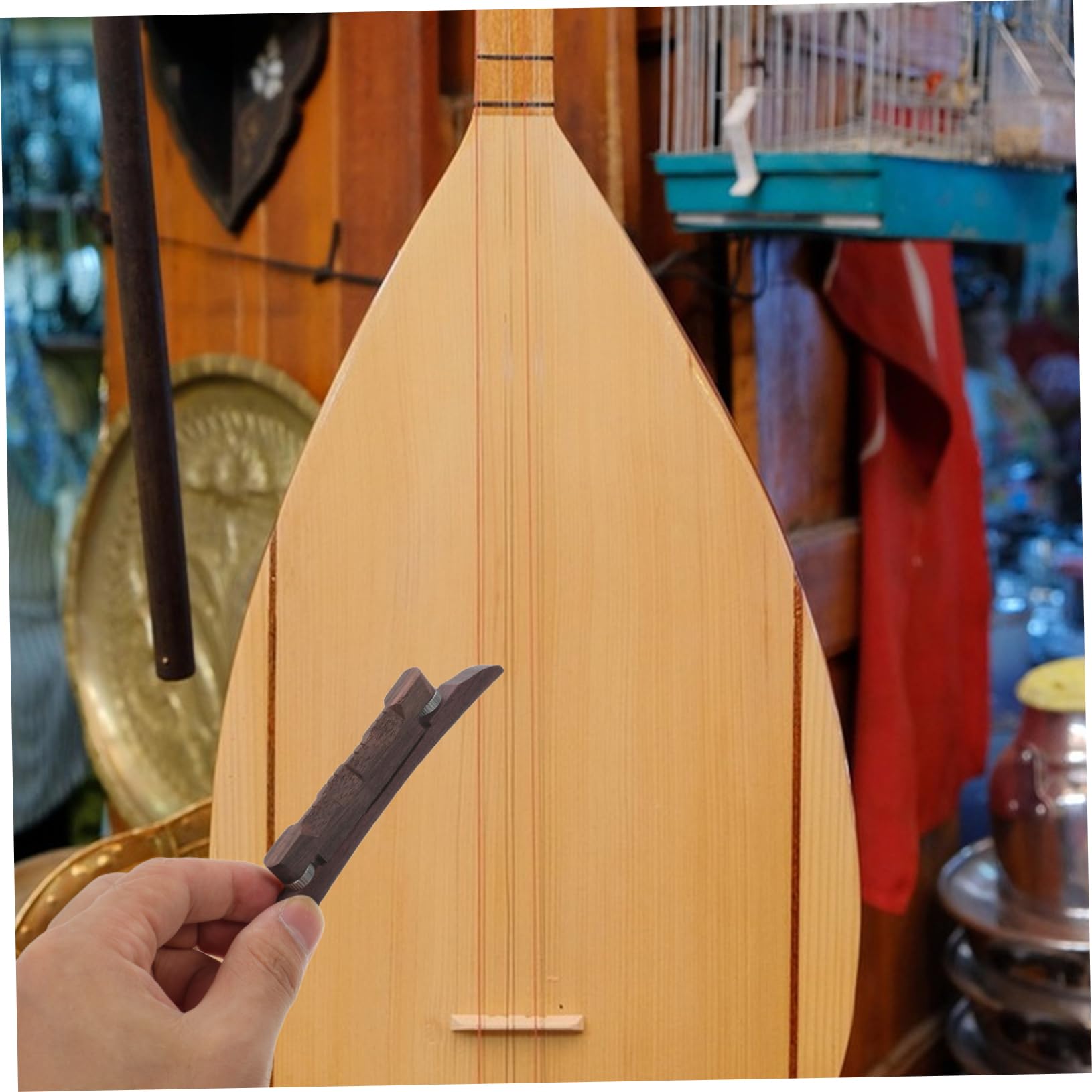 OFFSCH Rosewood Mandolin Bridge Replacement Durable String Bridge Accessory for Tone for Mandolin Lovers and Musicians