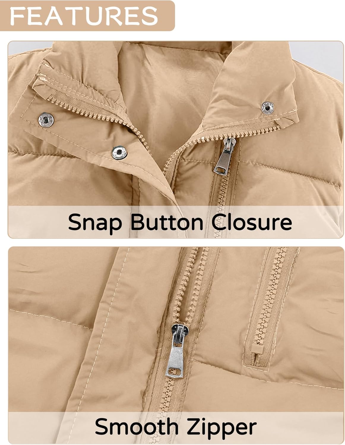 Happy Cherry Puffer Vest for Kids Boys Girls Winter Warm Lightweight Sleeveless Snow Vest Jacket Padded Waistcoat
