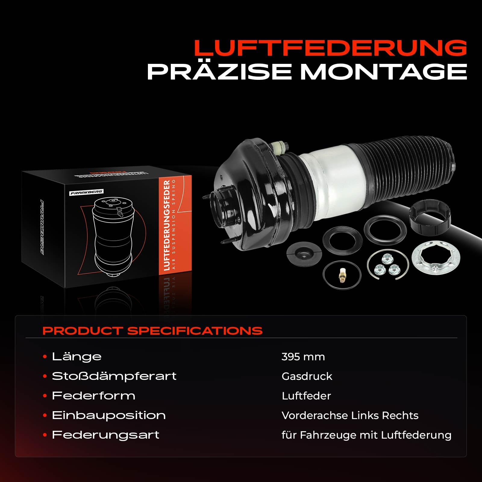 Frankberg Amortyzacja pneumatyczna sprężyna powietrzna mieszek powietrzny mieszek z resorem pneumatycznym Air Suspension Replace# 37106877554