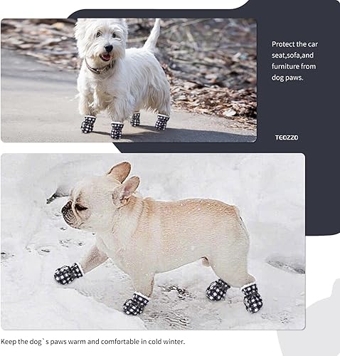 Miniatura 6 de Botas de nieve para perro, botas de nieve para perros de invierno, botas y protector de patas, botines cálidos para cachorros con tira reflectante,