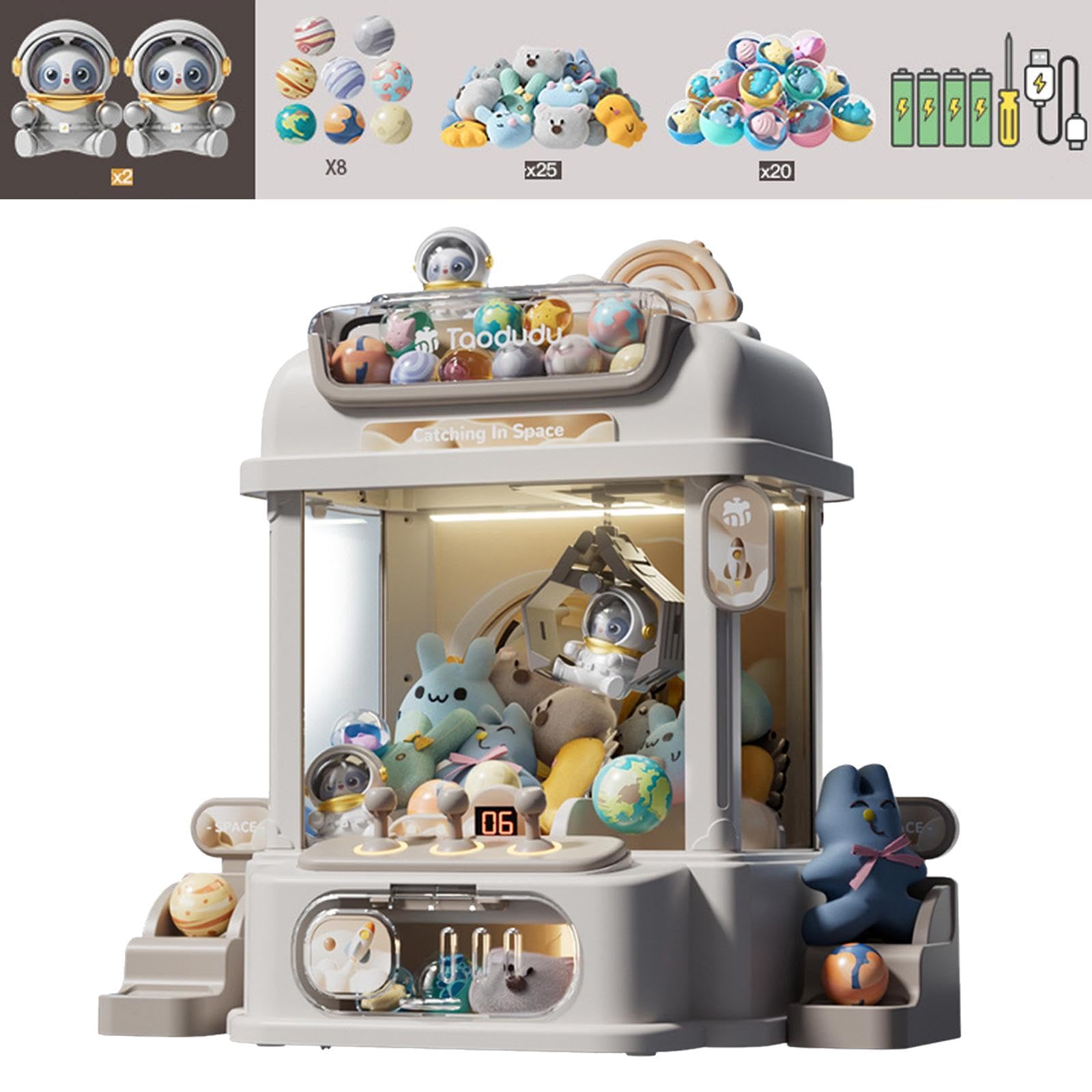 Elektronisches Greifautomaten Spiel, Kleine Spielzeugkapseln mit Puppen, Mini Greifautomat für Kinder, Mädchen Und Jungen, Stil B