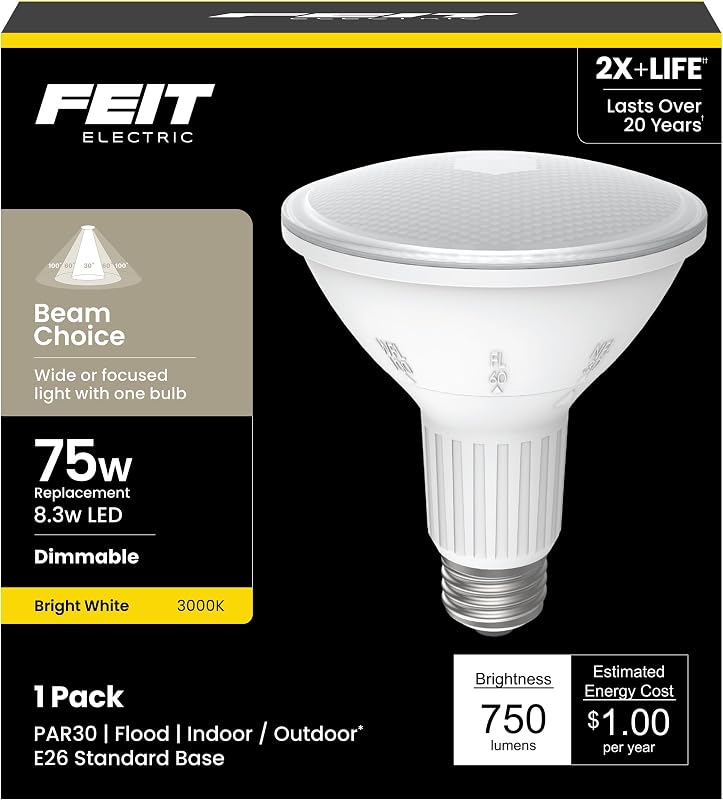 Luz reflectora LED PAR30L, equivalente a 75 W, blanco brillante, base E26
