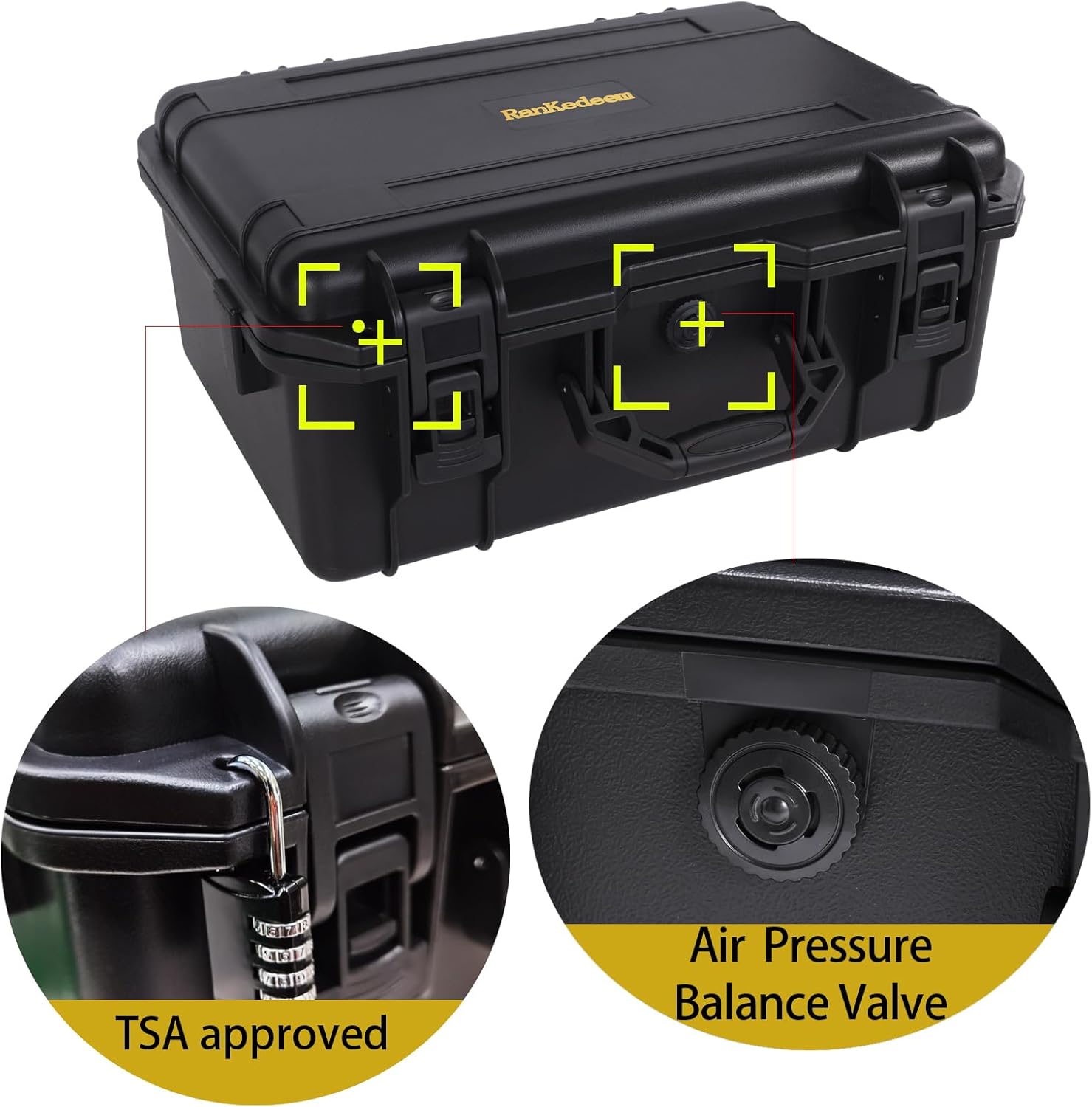 TSA-approved pistol case - holds 6 pistols | Airline travel hardshell pistol case | Pre-cut heavy-duty waterproof gun case with silicone canister and holster - Image 4