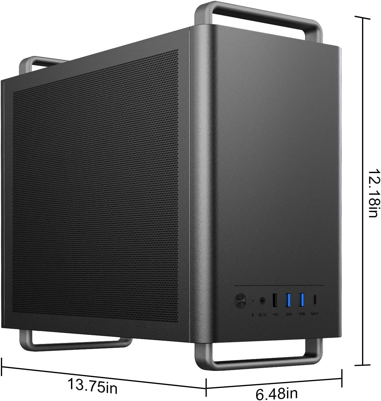 Micro ATX Case, MATX PC Case with Handle for ITX MATX Motherboard, Support for 240 mm Coolers, Graphics Cards up to 310 mm Length, and Micro Power Supply and ATX Standard Power Supply(Without Fans)