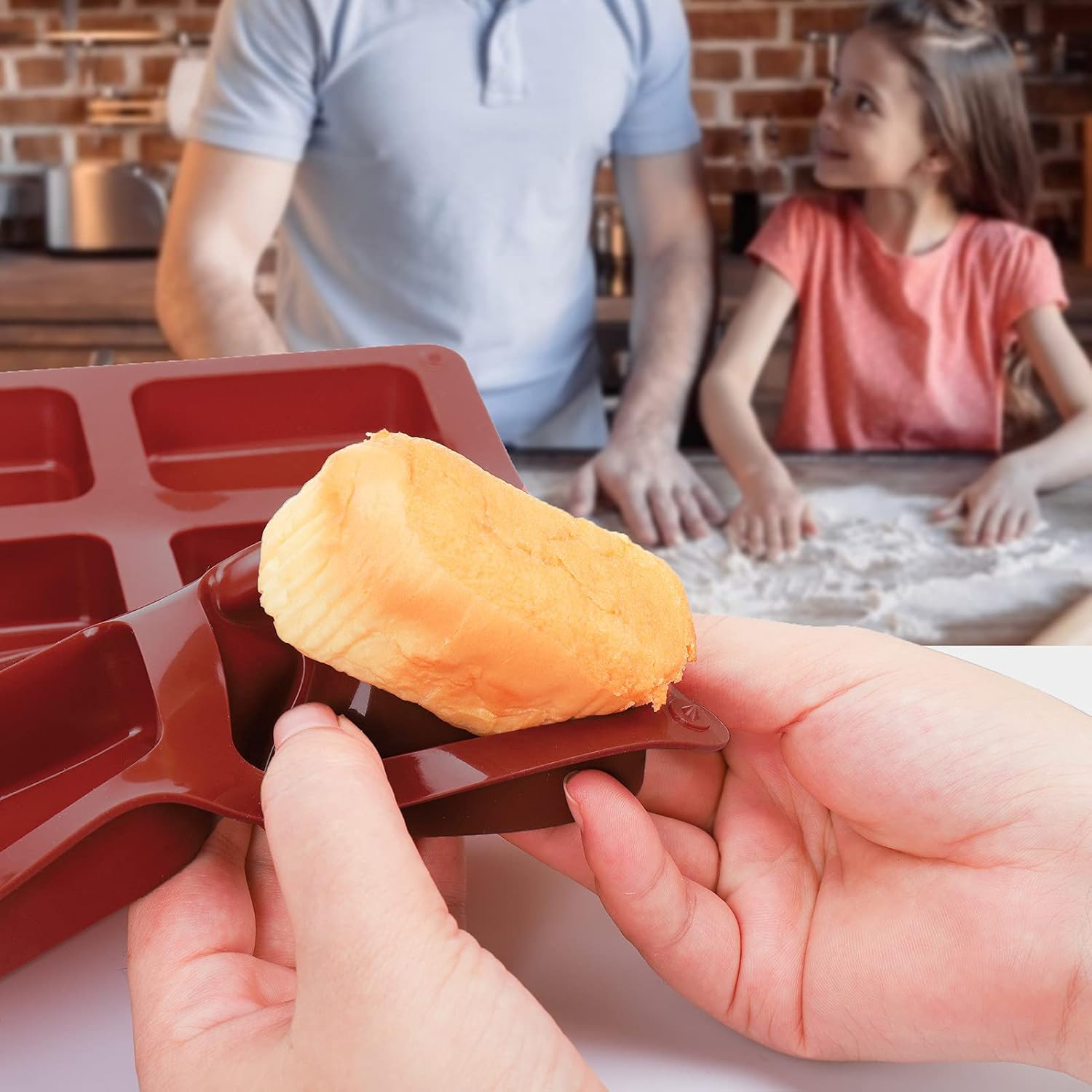 Juome Mini Loaf pan, 12 Cavities Non-stick Mini Brownie Pan Bread Pan, Silicone Mini Loaf baking pans for Mini Bread Loaves, Brownie, Cornbread, Cheesecake, Ice Cream